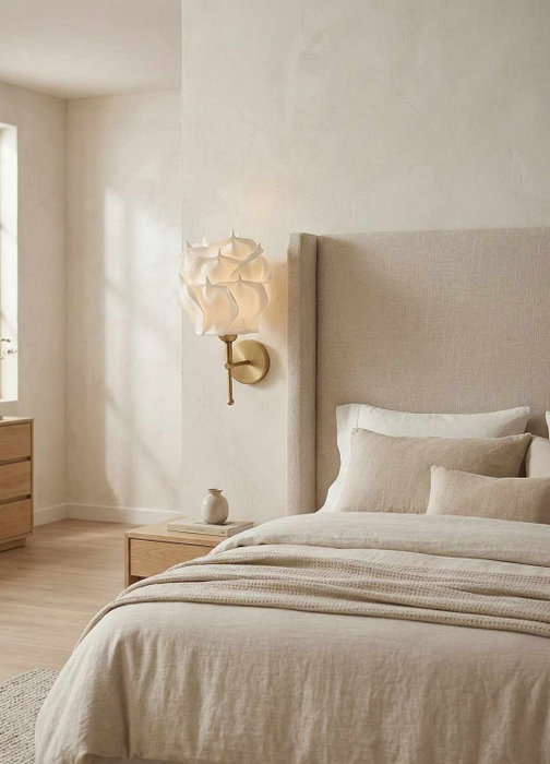 Opviq Lámpara de Pared Blanco y Dorado Antiguo